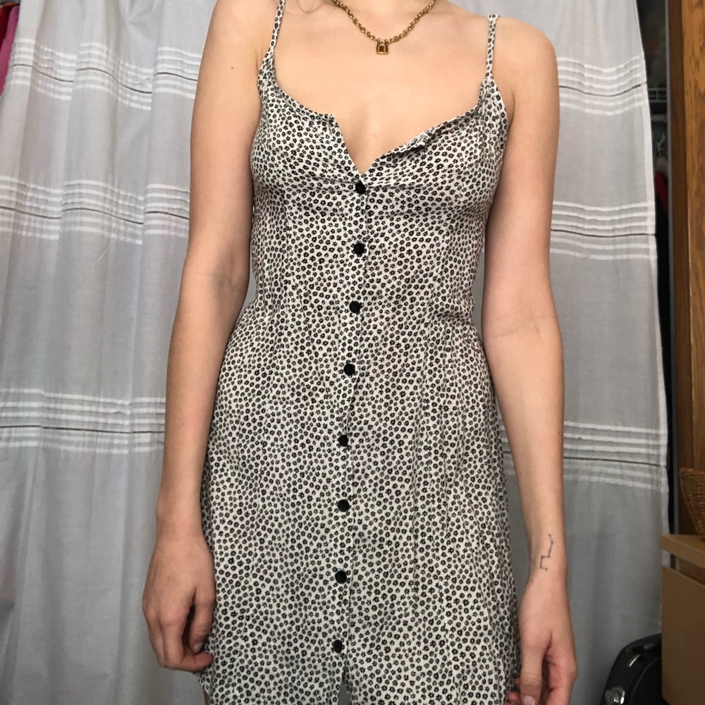 H&M Black and White Floral Cami Dress
